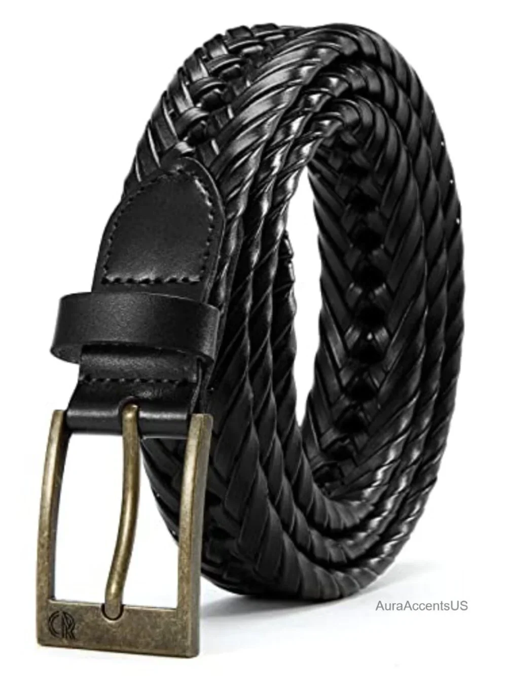 Men's Braided Leather Belt 1 1/8
